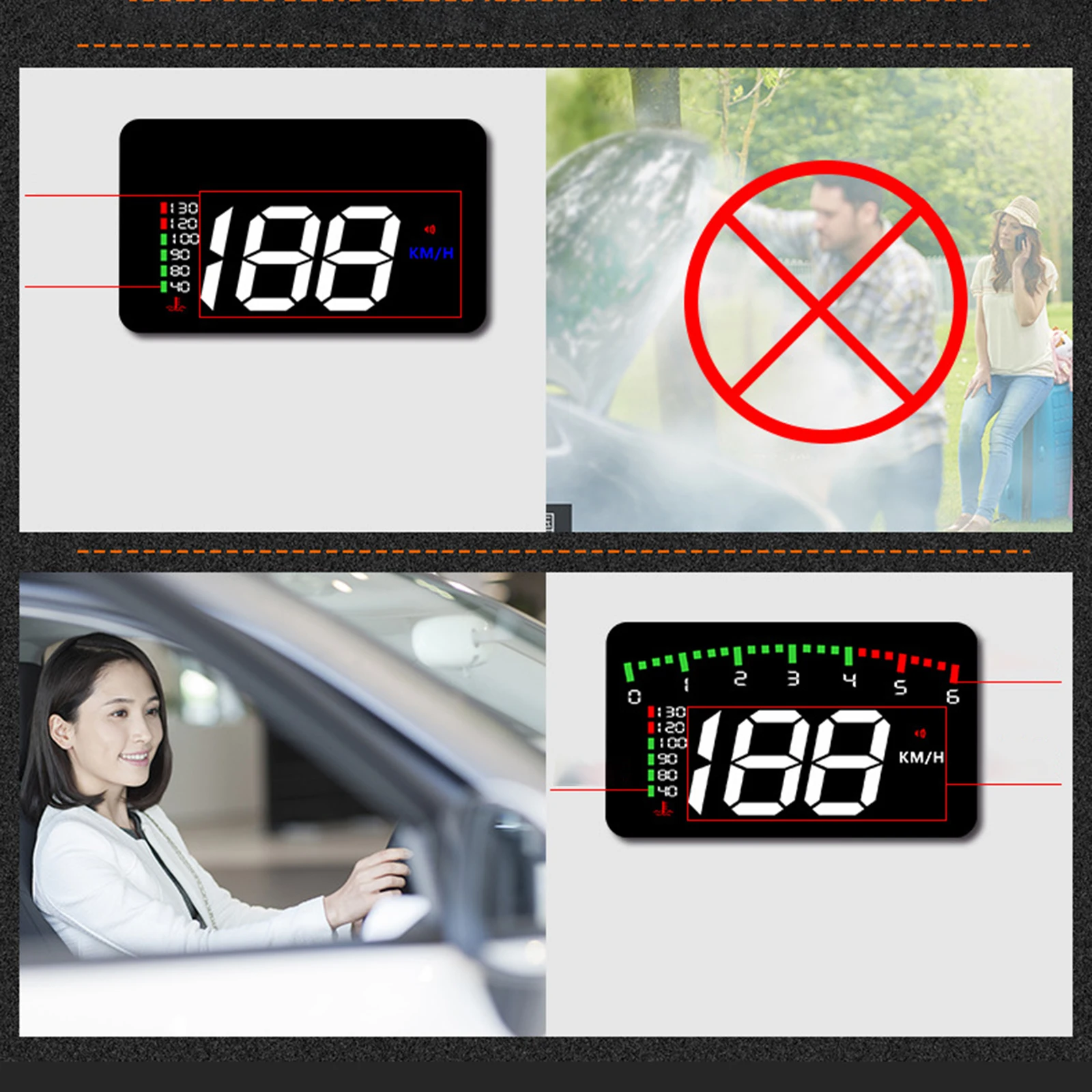 HUD Проекционный дисплей Obd Автомобильный универсальный HD Speed Projector A900 Автомобильный цифровой спидометр Дисплей3
