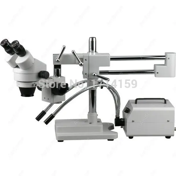 Промышленная инспекция-AmScope поставляет 3.5X-90X волоконно-оптический двухсветный стереофонический микроскоп со штангой 3.5X-90X0
