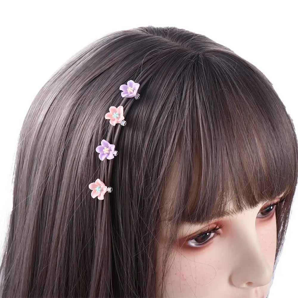 10pcs/set Модный корейский стиль Girl Kid Hair Styles Holder Цветок Заколки для волос Мягкая керамика Когти для волос Маленькие шпильки5