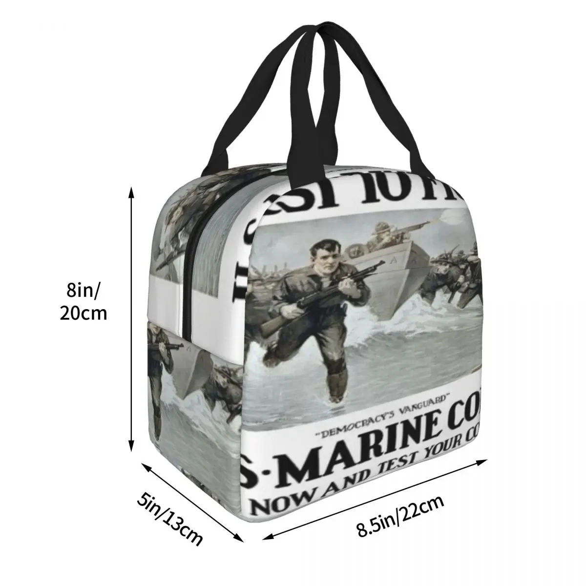  Корпус морской пехоты США первый, кто сражается в войне - это адский магазин для обеда Lunch Tote Lunch Box Термоконтейнер Сумка для ланча для детей4