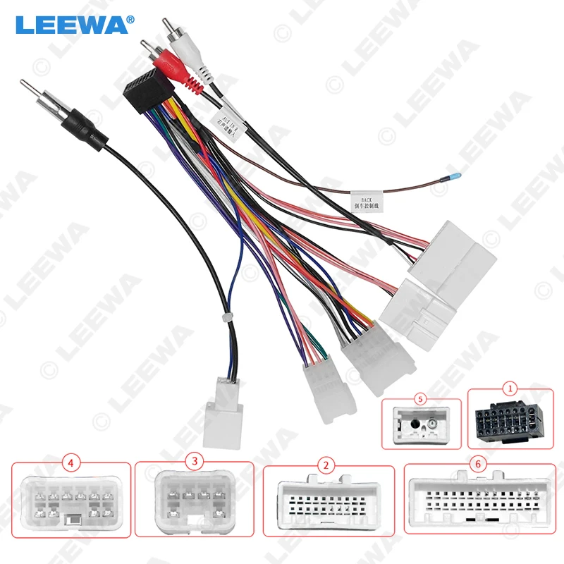 LEEWA Автомобильный 16-контактный аудио жгут проводов для Toyota All Series Aftermarket Stereo Installation AUX Wire Adapter #CA68350