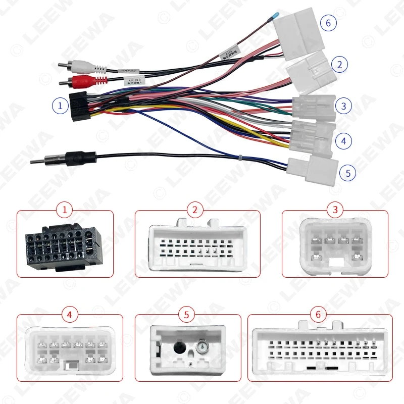 LEEWA Автомобильный 16-контактный аудио жгут проводов для Toyota All Series Aftermarket Stereo Installation AUX Wire Adapter #CA68352