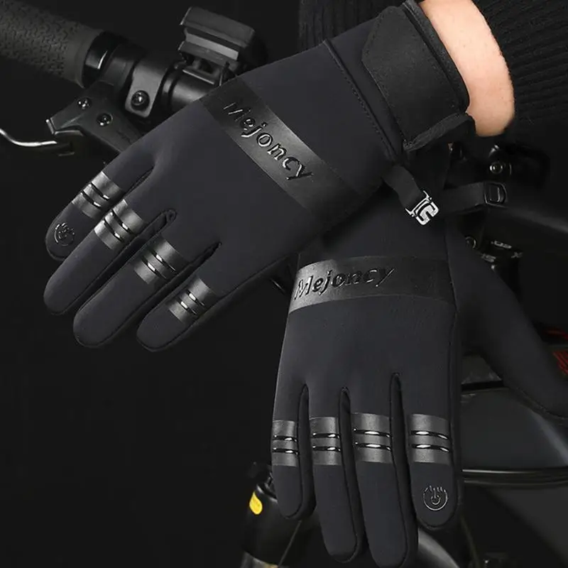 Зимние перчатки Мужские велосипедные перчатки Тепловые перчатки Перчатки с сенсорным экраном с мягкой подкладкой Водонепроницаемые теплые перчатки для мужчин и женщин1