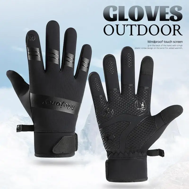 Зимние перчатки Мужские велосипедные перчатки Тепловые перчатки Перчатки с сенсорным экраном с мягкой подкладкой Водонепроницаемые теплые перчатки для мужчин и женщин2