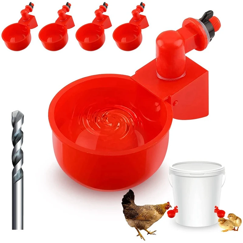  Куриные чашки для воды Кормушка для курицы Автоматический набор для воды для птицы для уток, птиц, гусей3