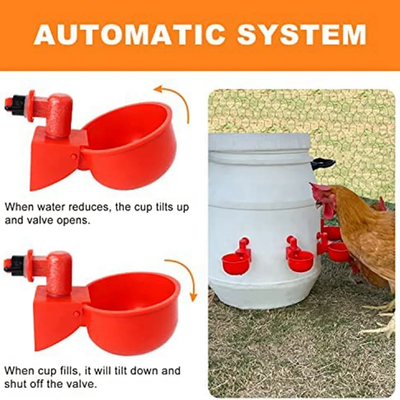  Куриные чашки для воды Кормушка для курицы Автоматический набор для воды для птицы для уток, птиц, гусей4