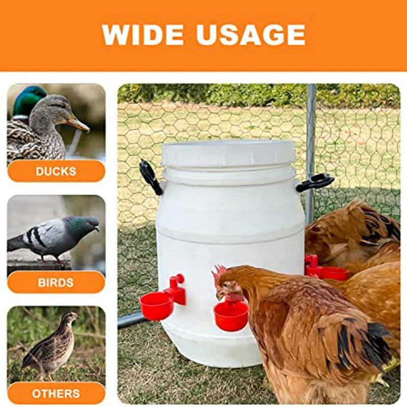  Куриные чашки для воды Кормушка для курицы Автоматический набор для воды для птицы для уток, птиц, гусей5