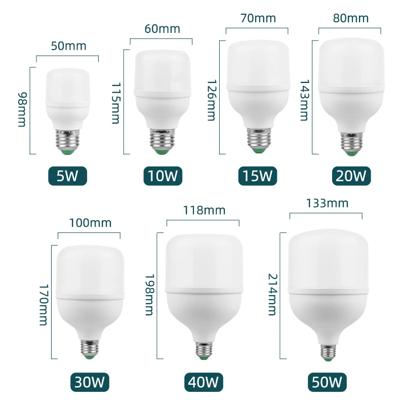 E27 Светодиодная лампа 30 Вт 20 Вт 15 Вт 9 Вт 5 Вт 3 Вт Светодиодный светильник AC180-265V Прожектор Холодное / теплое Белая светодиодная лампа для домашнего освещения гостиной0