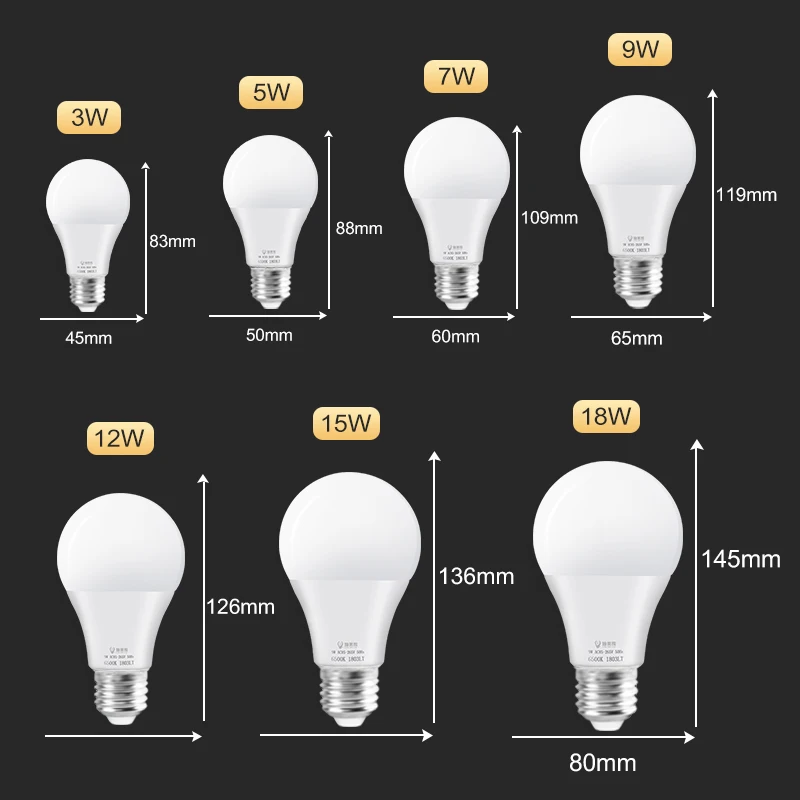E27 Светодиодная лампа 30 Вт 20 Вт 15 Вт 9 Вт 5 Вт 3 Вт Светодиодный светильник AC180-265V Прожектор Холодное / теплое Белая светодиодная лампа для домашнего освещения гостиной1