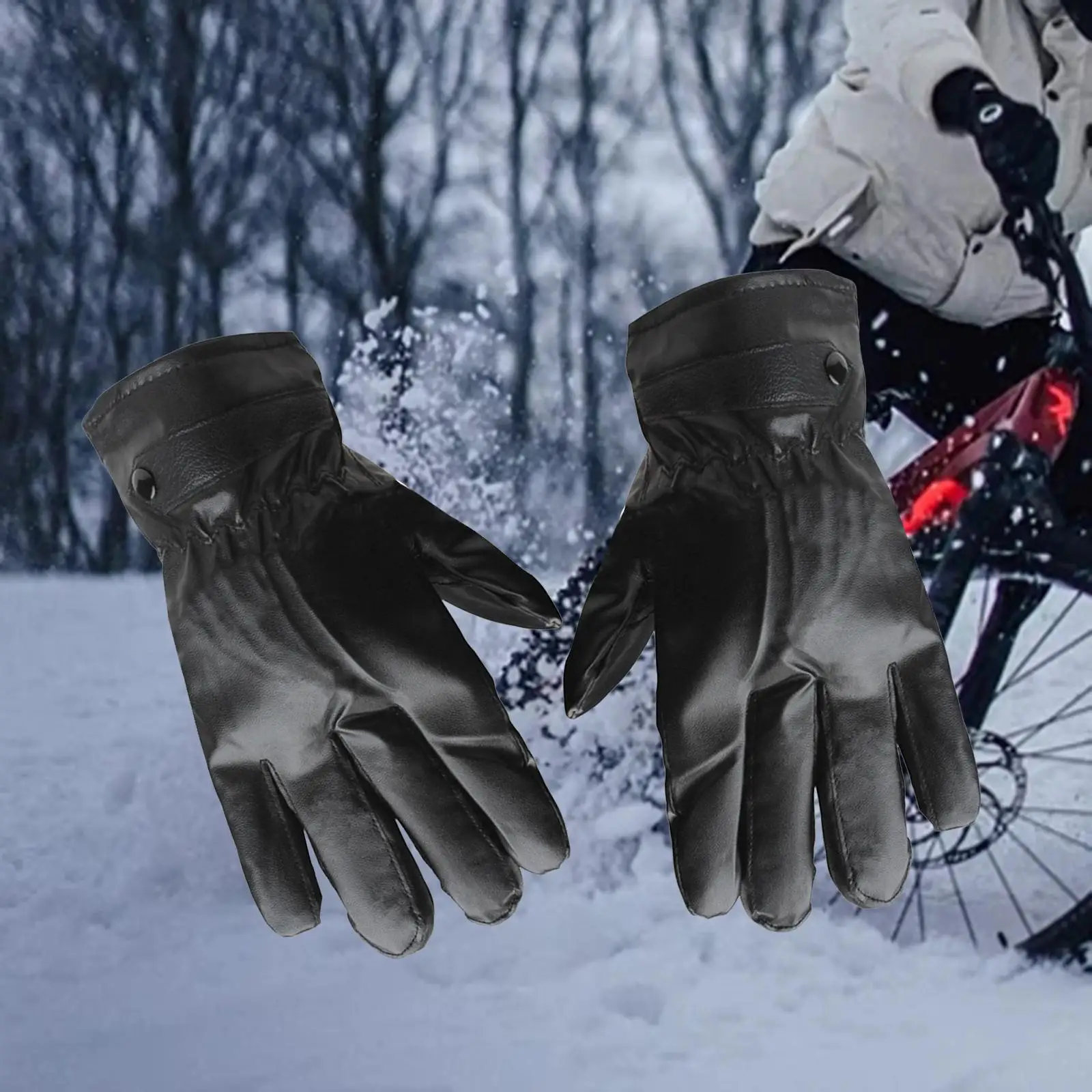 Мужские зимние перчатки Ветрозащитные для холодной погоды Флисовая подкладка с сенсорным экраном Теплые варежки для бега, мотоциклетного спорта, катания на коньках, катания на лыжах, вождения1