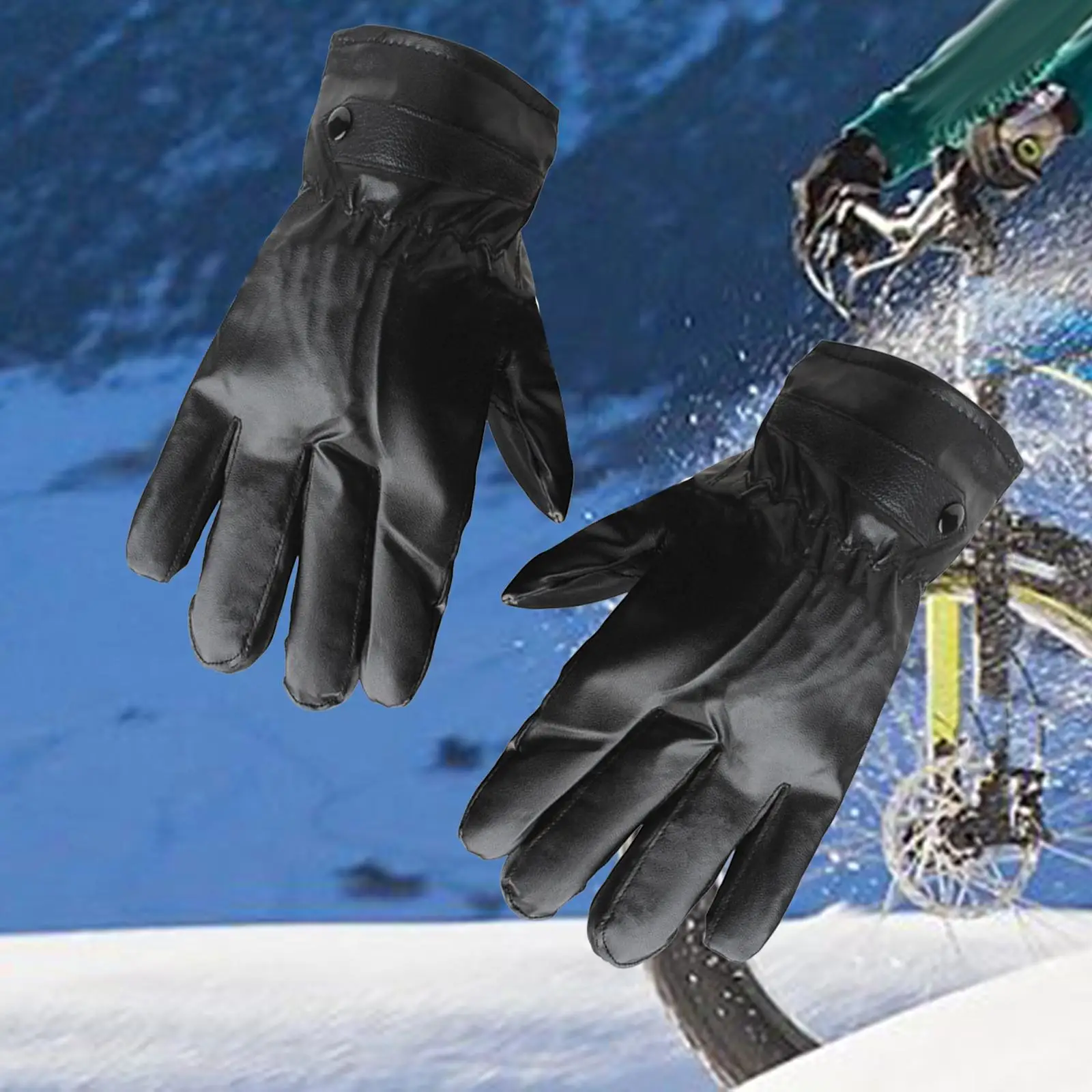 Мужские зимние перчатки Ветрозащитные для холодной погоды Флисовая подкладка с сенсорным экраном Теплые варежки для бега, мотоциклетного спорта, катания на коньках, катания на лыжах, вождения2