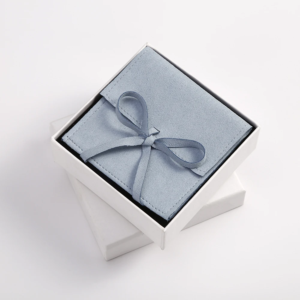  Сложенная бархатная сумка из микрофибры Сумки для ювелирных изделий Упаковка Маленькие шикарные обручальные кольца Серьги Ожерелье Рождественские подарки Упаковка Пакеты5