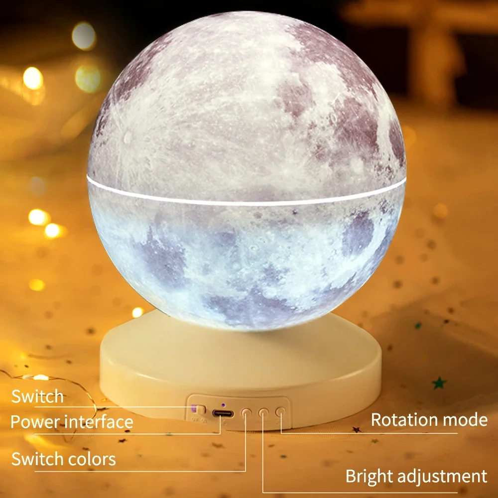 Лунная лампа Светодиодный ночник Галактика Лампа 3D Звезда Лунный Свет Звездные лампы с питанием от батареи Спальня Декор Ночные огни Дети Рождество3