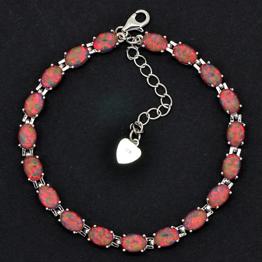 JLB-052 Модный драгоценный овальный драгоценный камень белый розовый синий огненный опал браслеты тенис для женщин элегантные ювелирные изделия лучший подарок для влюбленных5