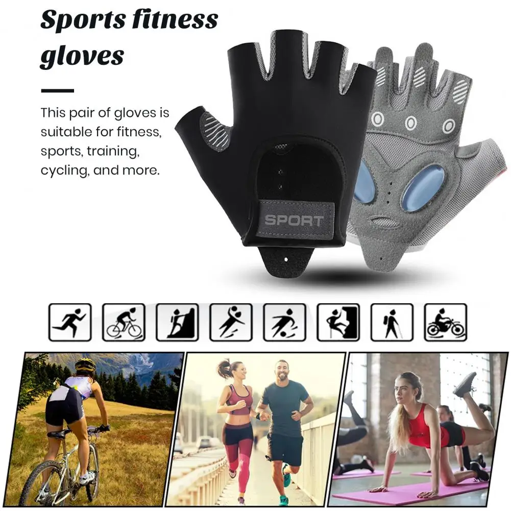 Спортивные перчатки Дышащие амортизирующие велосипедные перчатки с регулируемой крепежной лентой Идеально подходит для тренировок на шоссейном велосипеде Унисекс Спорт4