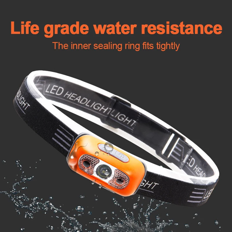  мощный сенсор налобный фонарь мини перезаряжаемый USB-фонарик на открытом воздухе водонепроницаемый фонарик для кемпинга фонарь ночная рыбалка3