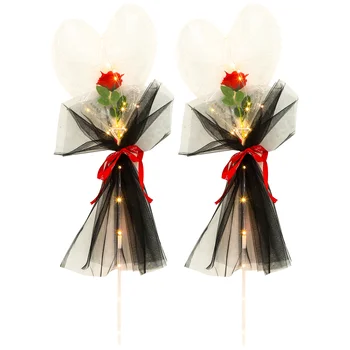 2 шт. Светящийся шар Свадебное украшение Воздушные шары в форме сердца Букет Пластиковые украшения на день рождения