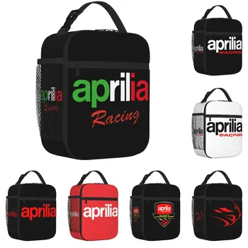 Aprilia Racing Print Изолированная сумка для ланча Многоразовая портативная водонепроницаемая термоланч-бокс Oxford Bento Tote для пикника в офисе