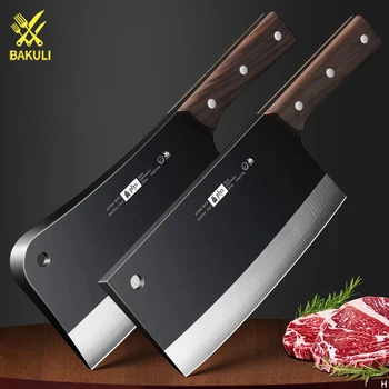 BAKULI Кухонный нож из нержавеющей стали, профессиональный нож для нарезки, острый нож для разделки мяса, нож для разделки костей
