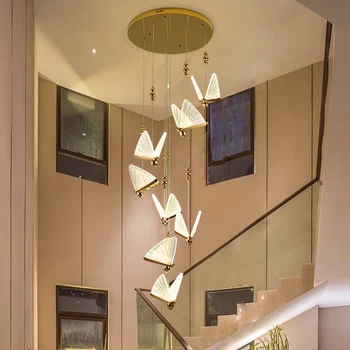 Butterfly Роскошный светодиодный подвесной светильник для кухни, столовой, кофейни, спальни, лестницы, подвески, подвески