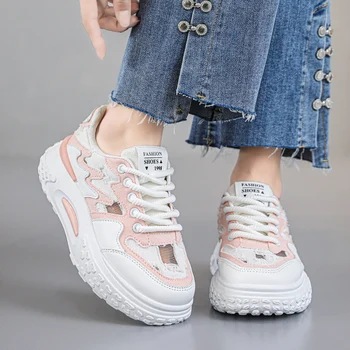 Damyuan Женская обувь Розовые кроссовки Повседневная обувь на открытом воздухе Высококачественная мода с толстой подошвой Беговые кроссовки Дышащая спортивная обувь