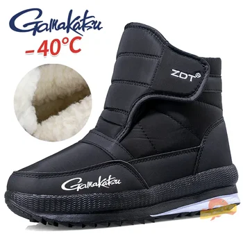 Gamakatsu для зимних мужских рыбацких ботинок плюс бархатные теплые зимние сапоги на открытом воздухе короткие ботинки походные морозостойкие женские рыбацкие ботинки