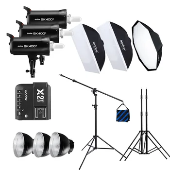 Godox SK400II 1200 Вт Комплект профессионального фотографического освещения с софтбоксом и подставкой Аксессуары для фотостудии Вспышка