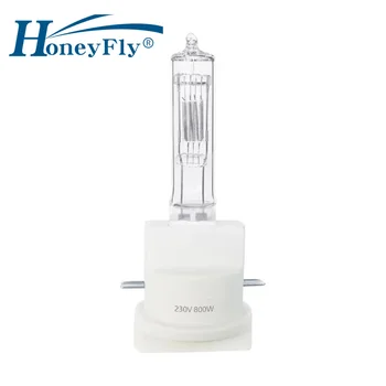 HoneyFly PGJX50 Галогенная сценическая лампа 230 В 800 Вт Галогенная студийная световая капсула Прозрачная лампа прожектора Теплый белый