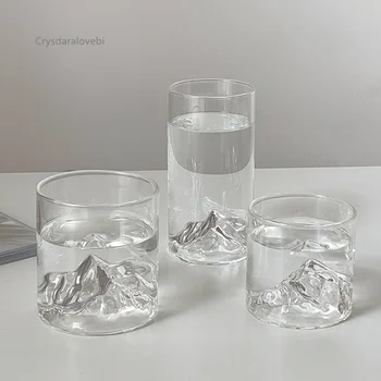 INS Чашка в японском стиле Mountain View Прозрачная высококачественная стеклянная чашка Нишевый дизайн Стакан для виски