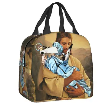 Jojos Bizarre Adventure Polnareff Jesus Изолированная сумка для ланча для женщин Портативный аниме Термокулер Обед Тотализатор Рабочая школа