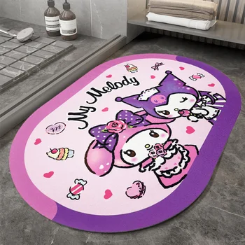 Kawaii Kuromi Sanrio Подушка Аниме Ковер Ванная комната Нескользящий коврик Cinnamoroll My Melody Hello Kitty Игрушки Подарок для детей
