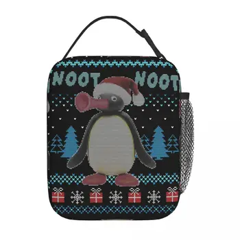 Pingu Meme Термоизолированные сумки для ланча для офиса Забавный рождественский подарок Портативные контейнеры для еды Сумки Холодильник Термоланч Боксы
