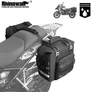 Rhinowalk Мотоцикл Боковая Сумка Водонепроницаемый 25 л - 32 л Расширяемая быстросъемная 3D кубическая моторная седельная сумка Дорожное хранение Багажная сумка