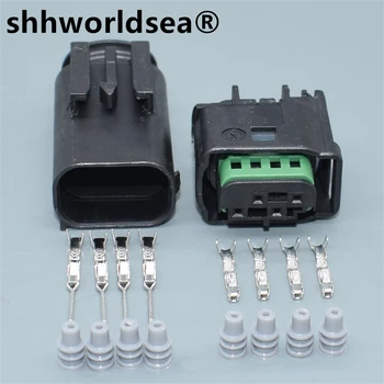 shhworldsea 4-контактный мужской женский автомобильный ограничительный датчик автоматические герметичные разъемы наборы для VW Audi 1-967640-1 8E0971934