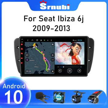 Srnubi Android 11 Автомагнитола для Seat Ibiza 6j 2009 2010 2011 2012 2013 Мультимедийный плеер Навигация GPS 2 Din Carplay Стерео DVD