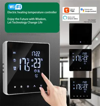 Tuya Smart Life Wifi Термостат Электрический теплый пол Водяной/газовый котел ЖК-сенсорный термостат Контроль температуры Google Alexa