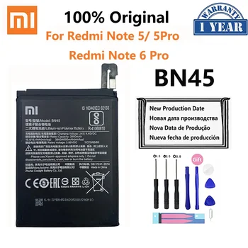 Xiao Mi Оригинальный аккумулятор телефона BN45 для Xiaomi Redmi Note 5 Note5 Note6 6 Pro Высококачественные сменные батареи для телефона емкостью 4000 мАч
