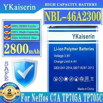 YKaiserin Батарея NBL-46A2300 NBL46A2300 2800 мАч для Neffos C7A TP705A TP705C Mobiele Phone Batteria