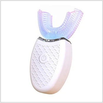 Беспроводная электрическая автоматическая ультразвуковая зубная щетка 360 градусов Звуковая силиконовая U-образная перезаряжаемая USB-зубная щетка