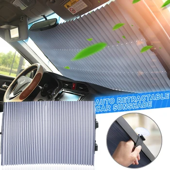Выдвижное лобовое стекло автомобиля Солнцезащитная шторка Защита от ультрафиолета Солнцезащитный козырек Блоки Крышка на открытом воздухе 130 x46 см TD326