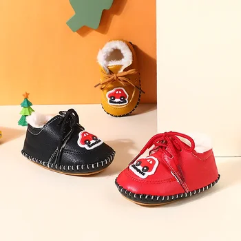 Детская обувь осенью и зимой с флисовой мягкой подошвой Внутренняя и наружная детская обувь для детей от 0 до 1 года