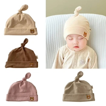 Детская шапочка Новорожденный Малыш Мягкая вязаная шапка Больница Шапки для Мальчика Младенца