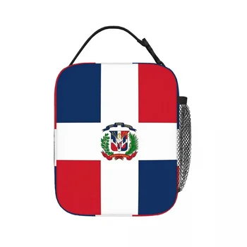 Доминиканский флаг Подарки, наклейки и другие продукты Изолированная сумка для ланча Сумки для пикника Холодильник Ланч-бокс Сумка для обеда для женщин