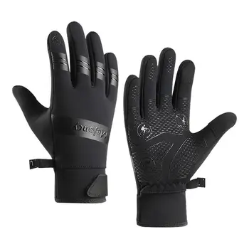 Зимние перчатки Мужские велосипедные перчатки Тепловые перчатки Перчатки с сенсорным экраном с мягкой подкладкой Водонепроницаемые теплые перчатки для мужчин и женщин