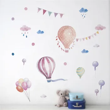 Красивые воздушные шары Флаги Наклейки на стену для вечеринки по случаю дня рождения Украшение дома Детская спальня Настенная роспись Искусство DIY ПВХ Наклейка Плакат