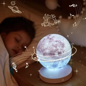 Лунная лампа Светодиодный ночник Галактика Лампа 3D Звезда Лунный Свет Звездные лампы с питанием от батареи Спальня Декор Ночные огни Дети Рождество