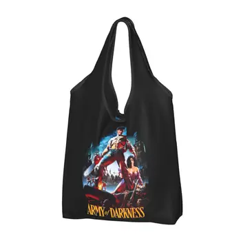  Многоразовая сумка для продуктов Army Of Darkness Ash Vs The Evil Dead Складная сумка для покупок, которую можно стирать в стиральной машине Большая эко-сумка для хранения