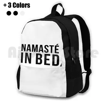 Намасте в постели На открытом воздухе Походный рюкзак Водонепроницаемый Кемпинг Путешествия Йога Tumblr Кровать Сон Netflix Намасте в постели Намасте Netflix