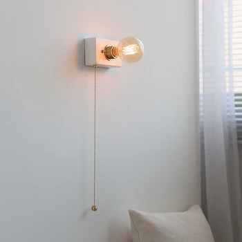 Настенный светильник для спальни прикроватная белая керамическая ретро творческая семья для проживания в семье коридор кабинет гостиная настенный светильник с выключателем