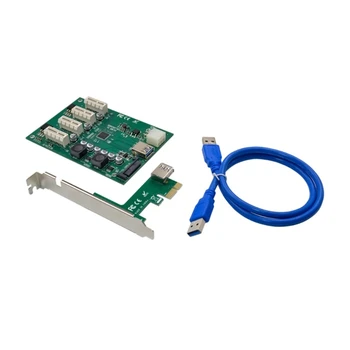 Настольный PCIe-PCI-E x1 4 порта 1X расширенная USB-карта Видеокарта От 1 до 4 видеокарт